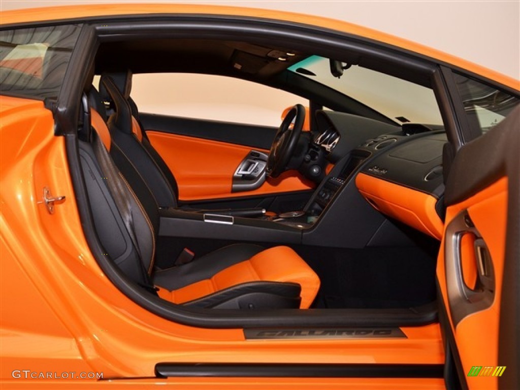 Nero Perseus/Orange Interior 2008 Lamborghini Gallardo Coupe Photo #50550430