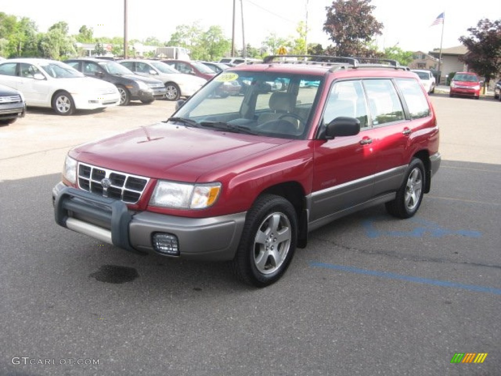 1999 Forester S - Canyon Red Pearl / Beige photo #10