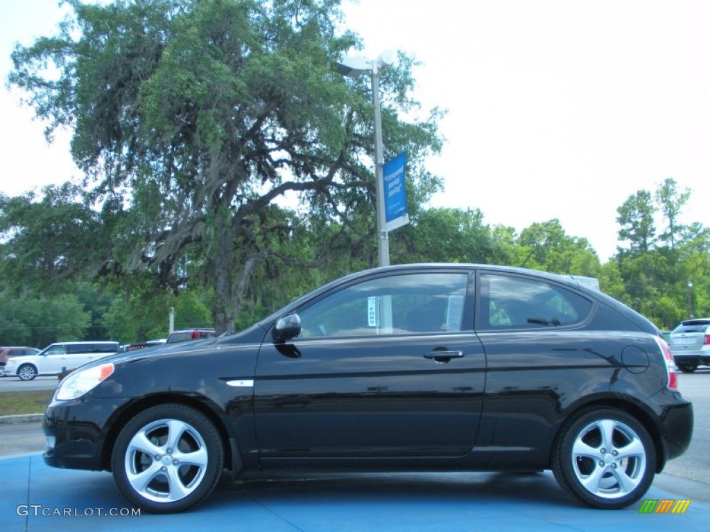 Ebony Black 2009 Hyundai Accent SE 3 Door Exterior Photo #50551786