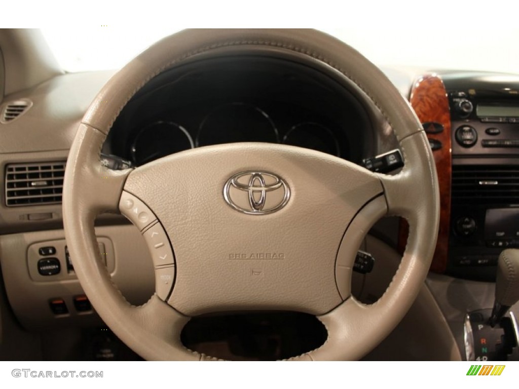2009 Toyota Sienna XLE Taupe Steering Wheel Photo #50554090