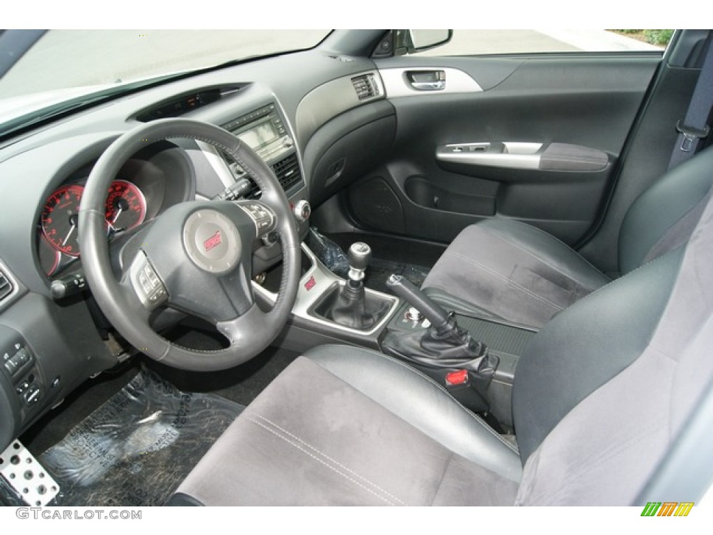 Graphite Gray Alcantara/Carbon Black Leather Interior 2009 Subaru Impreza WRX STi Photo #50555042