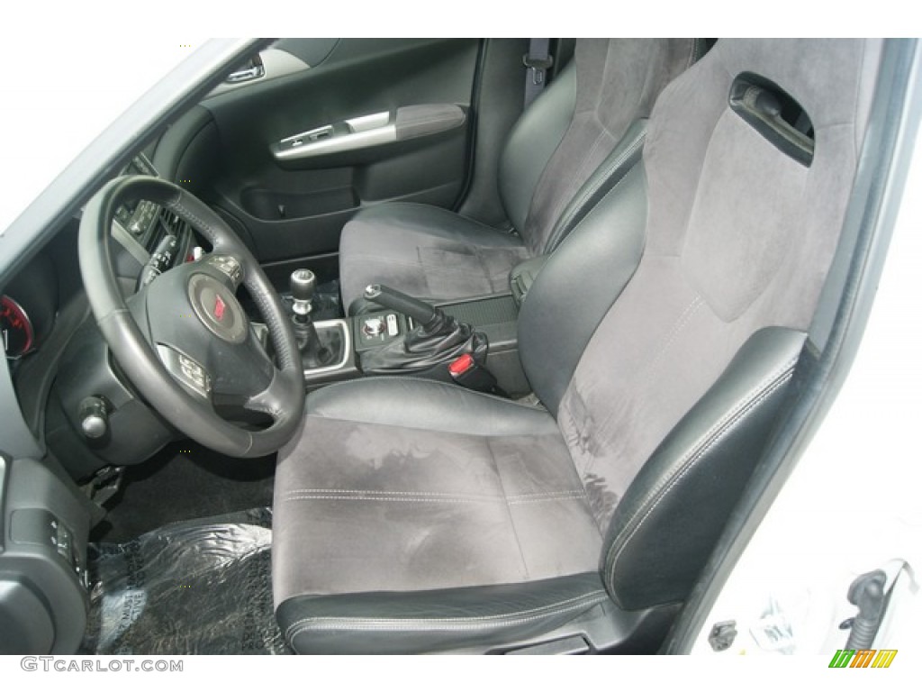 Graphite Gray Alcantara/Carbon Black Leather Interior 2009 Subaru Impreza WRX STi Photo #50555056