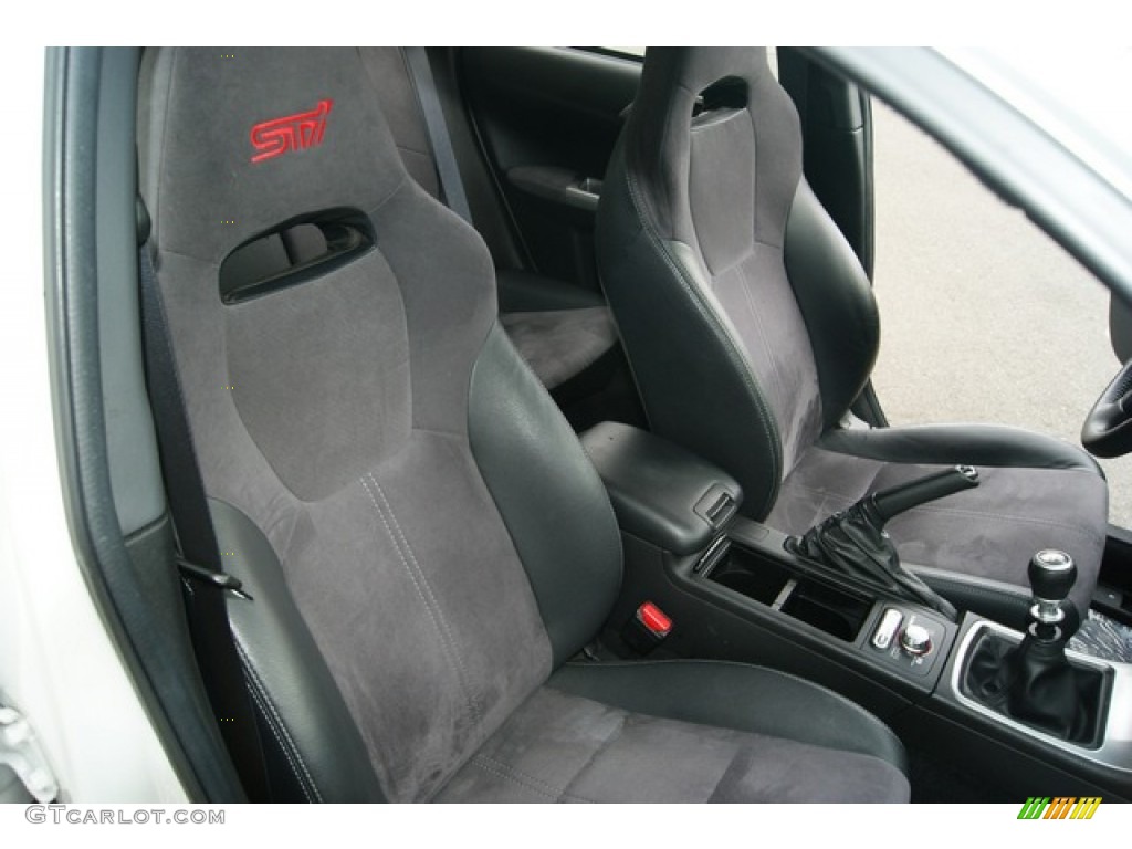 Graphite Gray Alcantara/Carbon Black Leather Interior 2009 Subaru Impreza WRX STi Photo #50555113