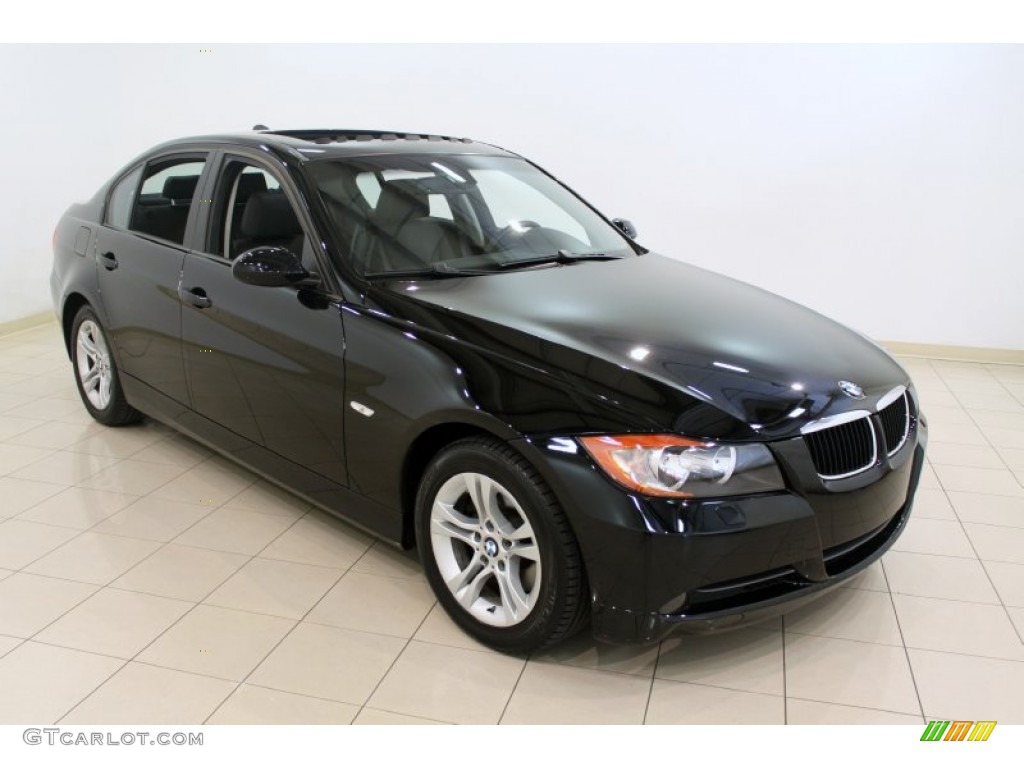 2008 3 Series 328xi Sedan - Jet Black / Black Dakota Leather photo #1