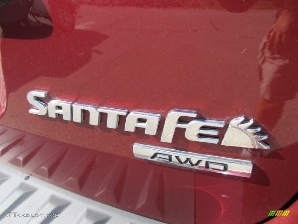 2007 Santa Fe GLS 4WD - Dark Cherry Red / Beige photo #7