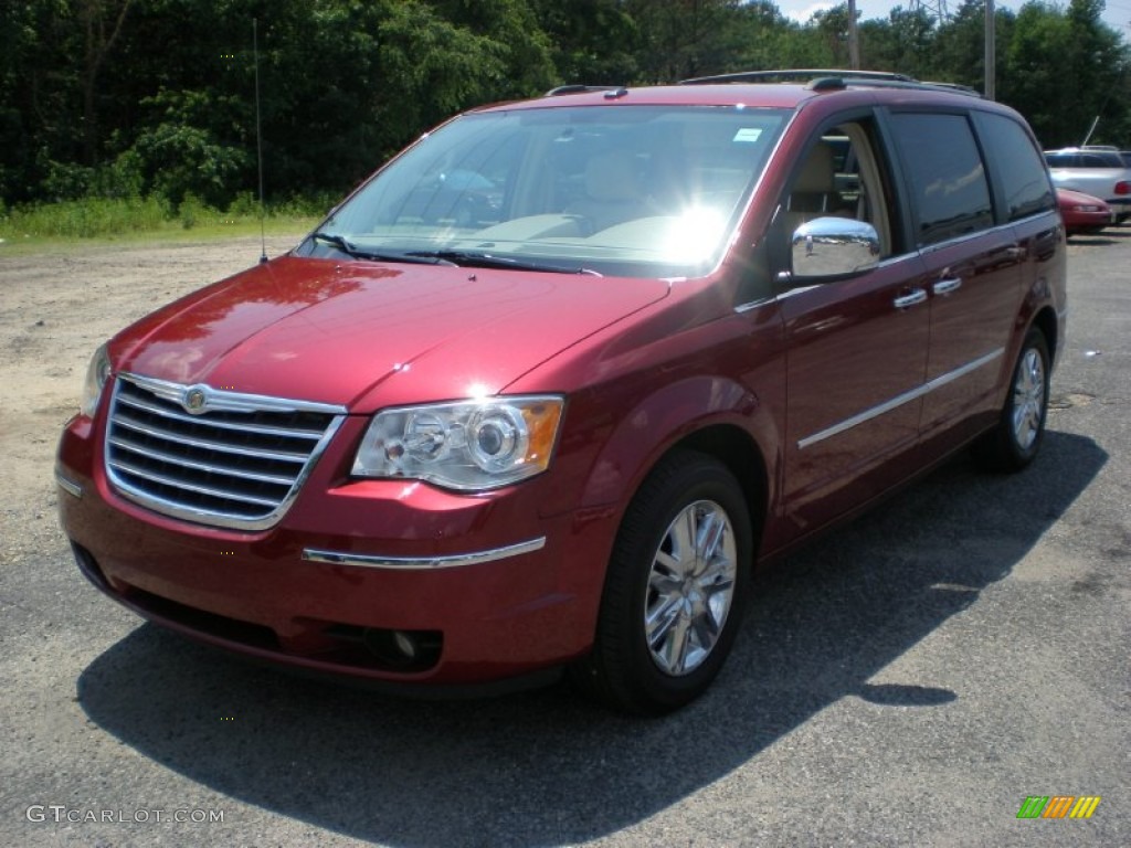 2010 Town & Country Limited - Deep Cherry Red Crystal Pearl / Medium Pebble Beige/Cream photo #1