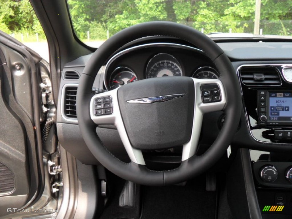 2011 Chrysler 200 Limited Black Steering Wheel Photo #50558143