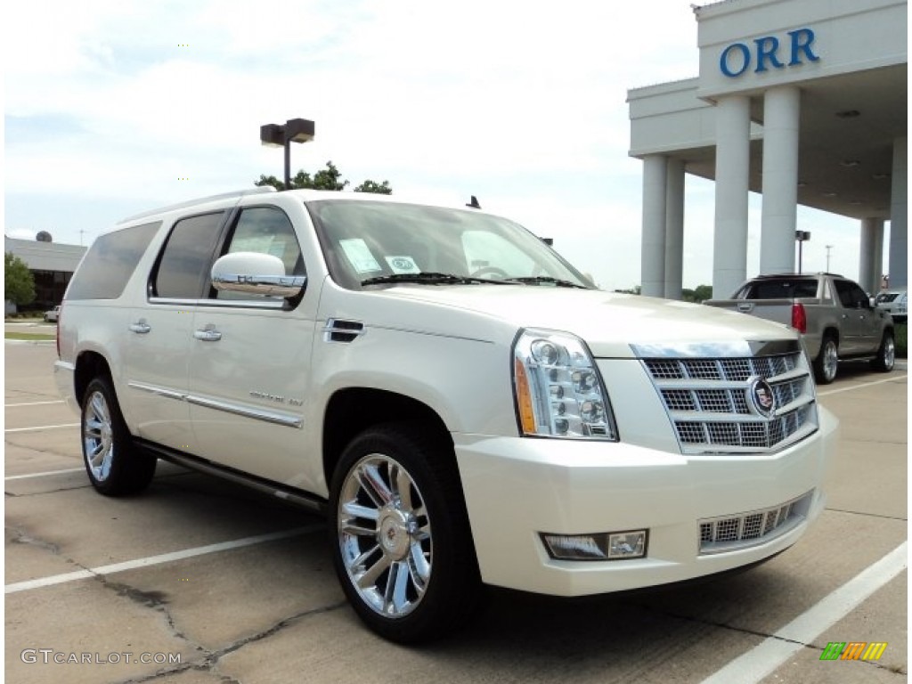 2011 Escalade ESV Platinum - White Diamond Tricoat / Cocoa/Light Linen Tehama Leather photo #1