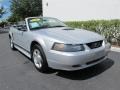 2002 Satin Silver Metallic Ford Mustang V6 Convertible  photo #1