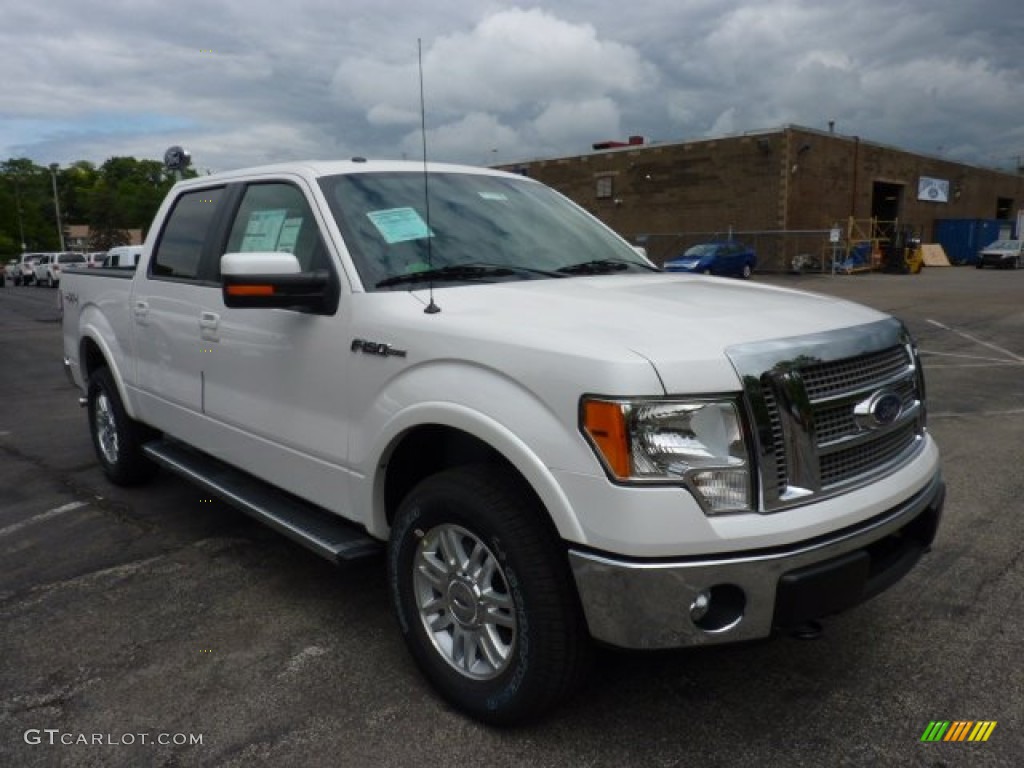 2011 F150 Lariat SuperCrew 4x4 - White Platinum Metallic Tri-Coat / Pale Adobe photo #1