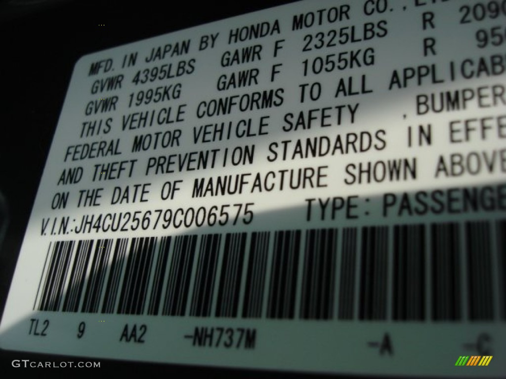 2009 TSX Color Code NH737M for Polished Metal Metallic Photo #50563654