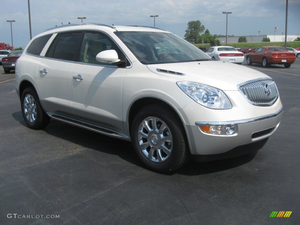 2011 Enclave CXL - White Diamond Tricoat / Cashmere/Cocoa photo #3