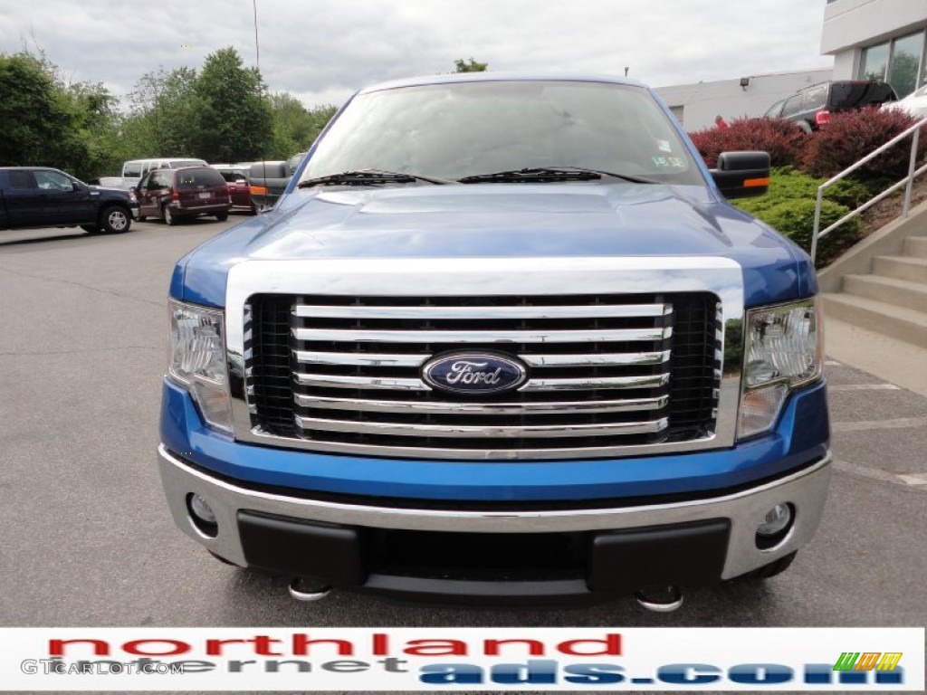 2011 F150 XLT SuperCab 4x4 - Blue Flame Metallic / Steel Gray photo #2