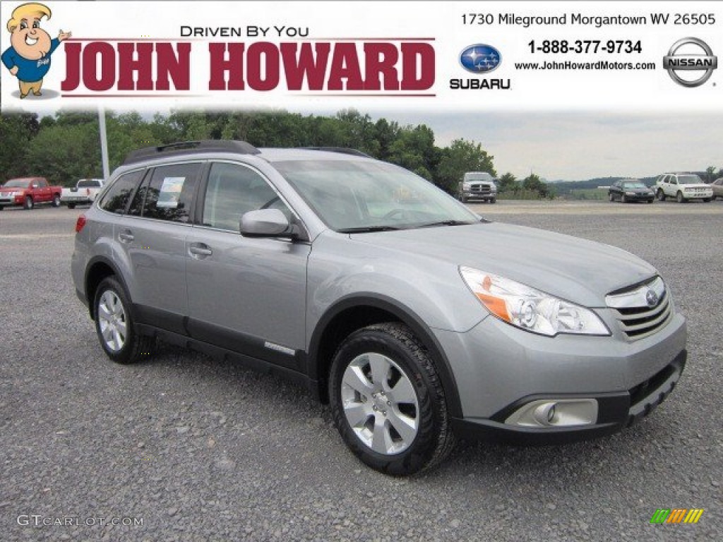 2011 Outback 2.5i Premium Wagon - Steel Silver Metallic / Off Black photo #1