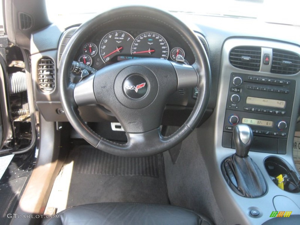 2007 Chevrolet Corvette Coupe Ebony Steering Wheel Photo #50567023