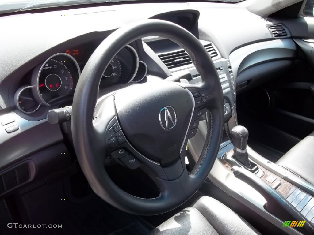2009 Acura TL 3.7 SH-AWD Ebony Steering Wheel Photo #50567035