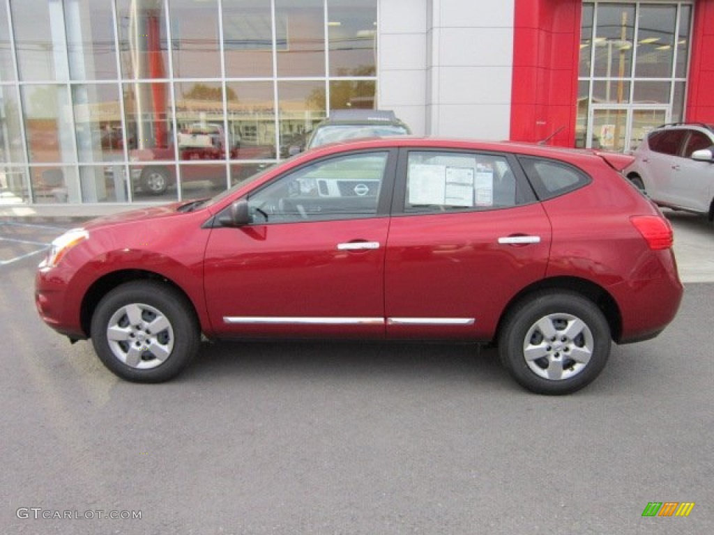 2011 Rogue S AWD - Cayenne Red / Black photo #2