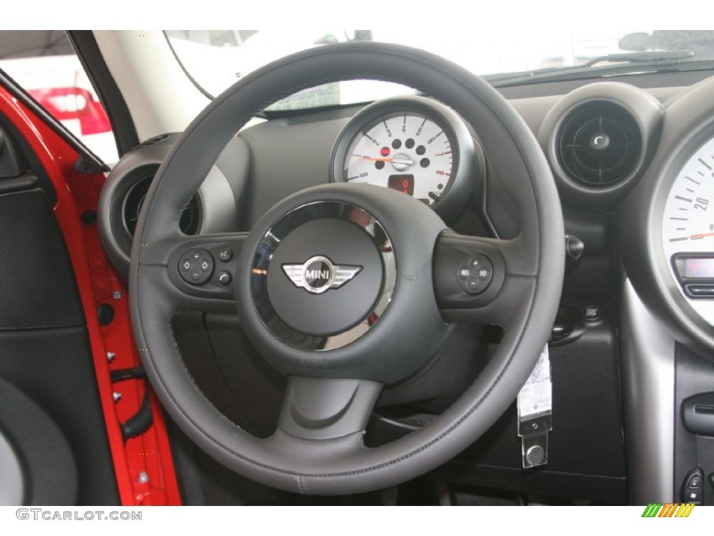 2011 Mini Cooper Countryman Carbon Black Lounge Leather Steering Wheel Photo #50569261