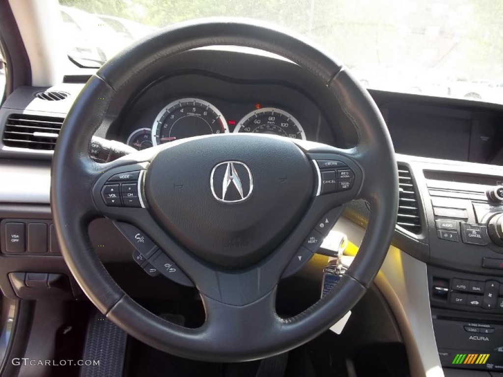 2009 Acura TSX Sedan Ebony Steering Wheel Photo #50569556