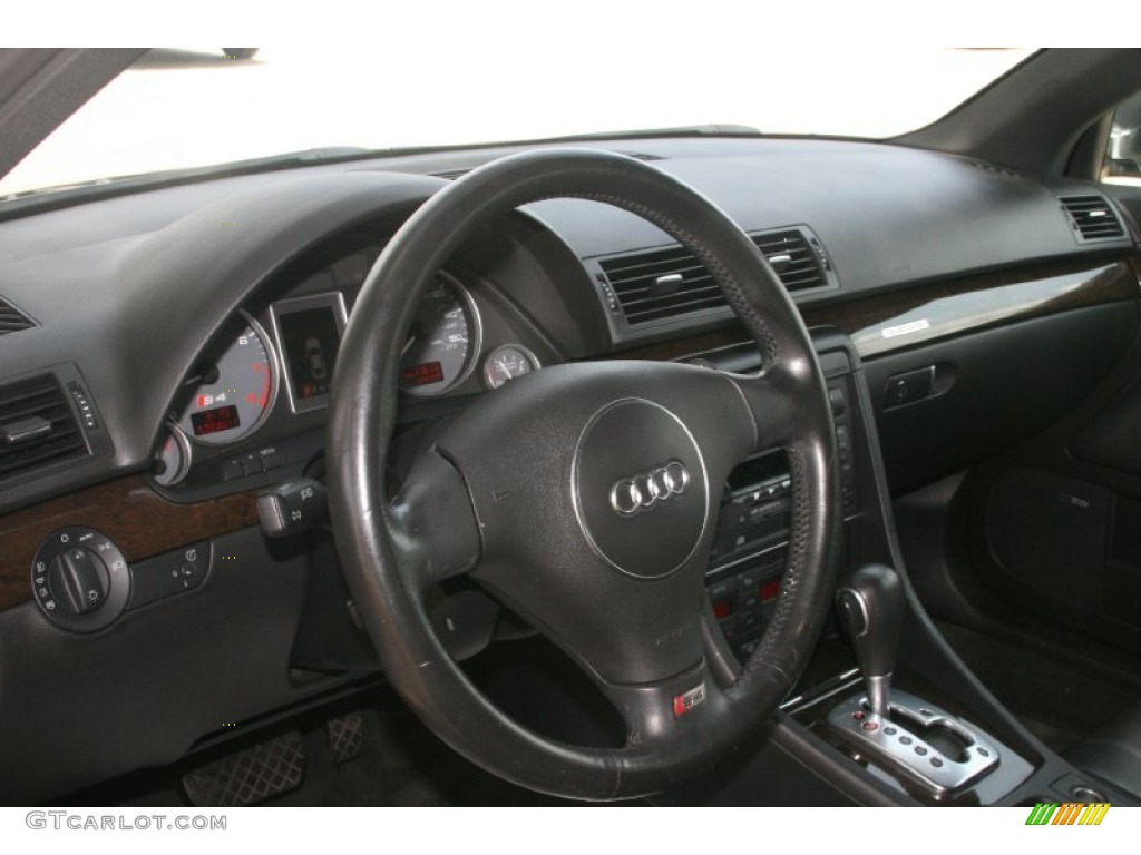 2004 Audi S4 4.2 quattro Sedan Black Steering Wheel Photo #50571241