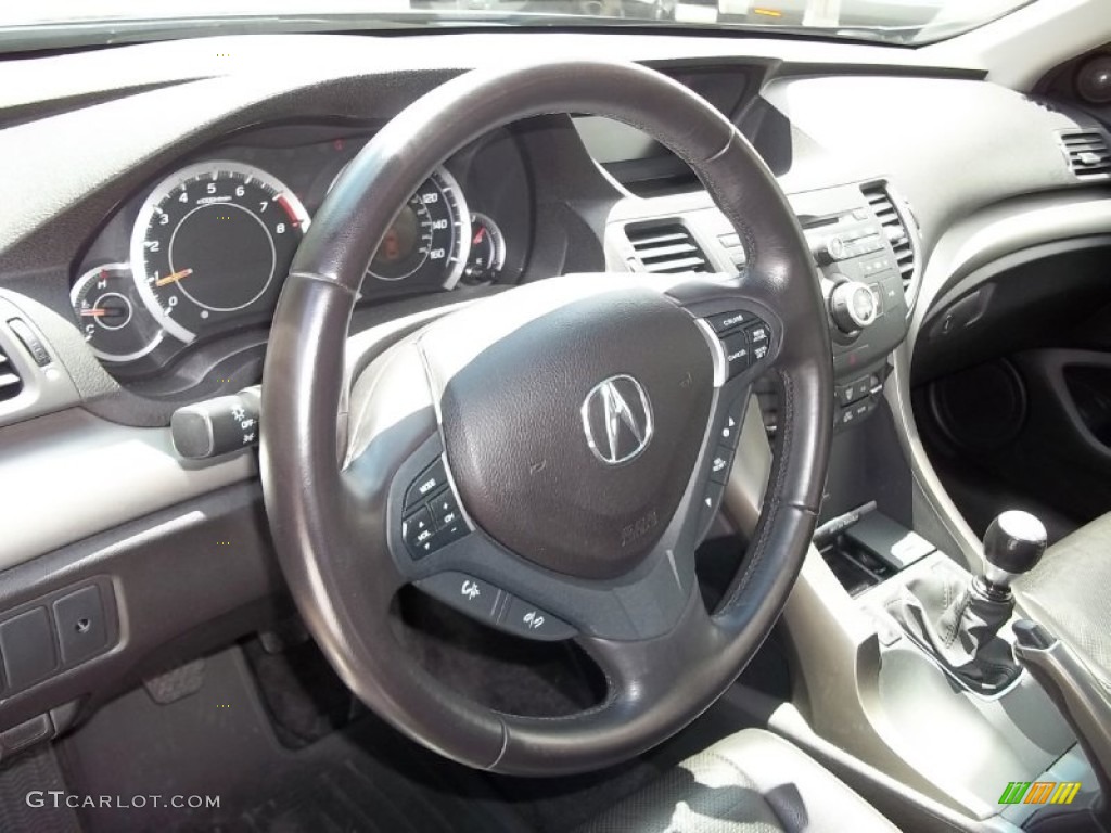 2009 Acura TSX Sedan Ebony Steering Wheel Photo #50572159
