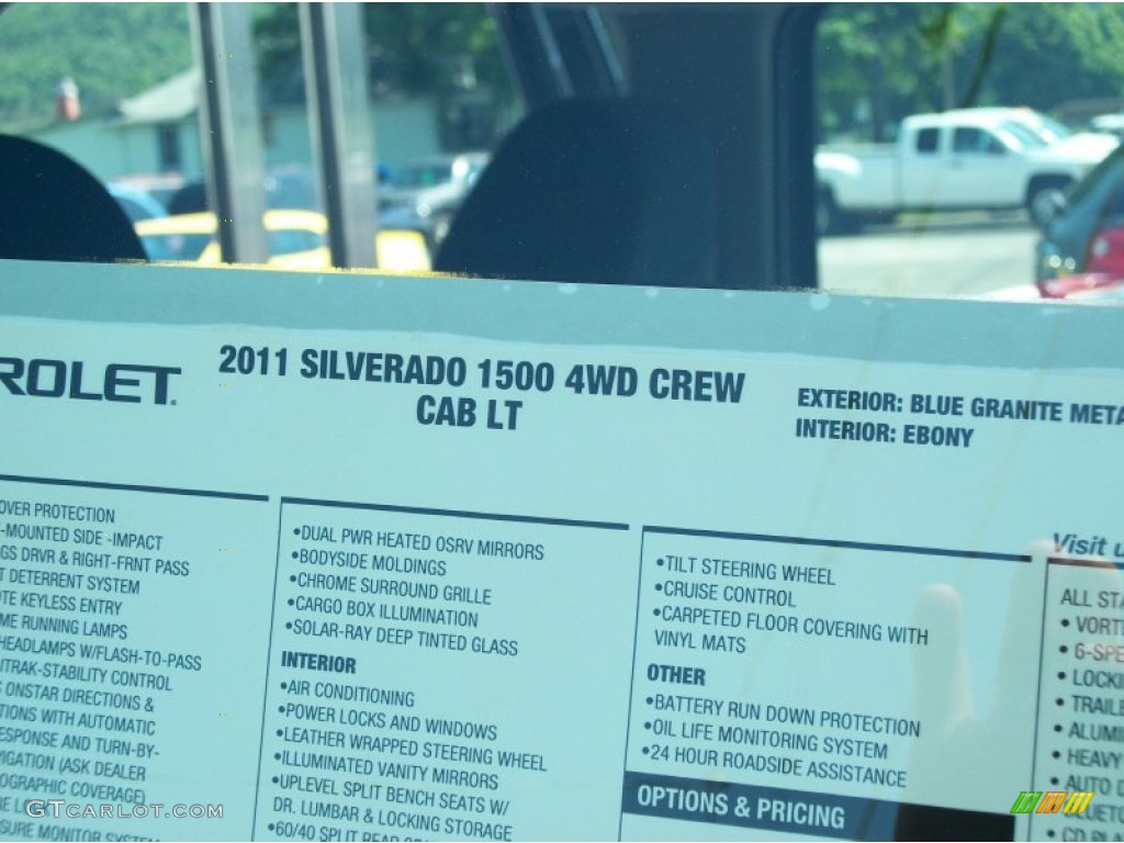 2011 Silverado 1500 LT Crew Cab 4x4 - Blue Granite Metallic / Ebony photo #40