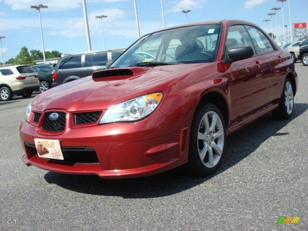 2007 Impreza WRX Sedan - Garnet Red Pearl / Anthracite Black photo #1