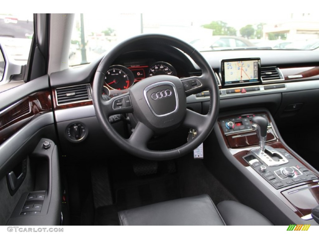 2009 Audi A8 4.2 quattro Black Valcona Leather Dashboard Photo #50574925