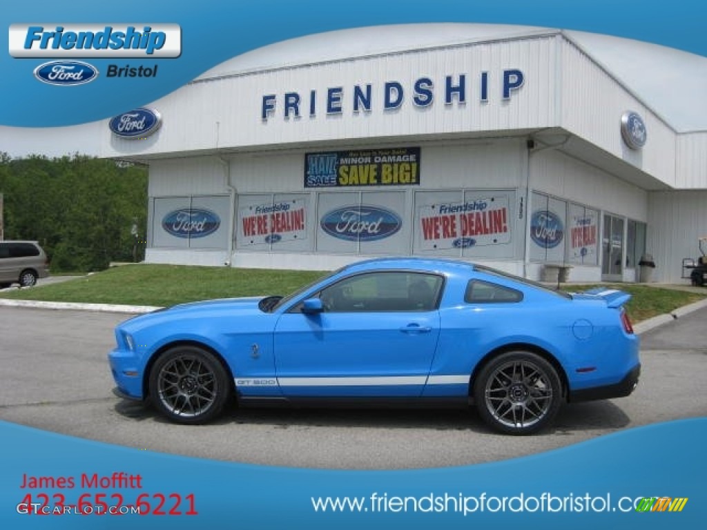 2012 Mustang Shelby GT500 SVT Performance Package Coupe - Grabber Blue / Charcoal Black/White photo #1