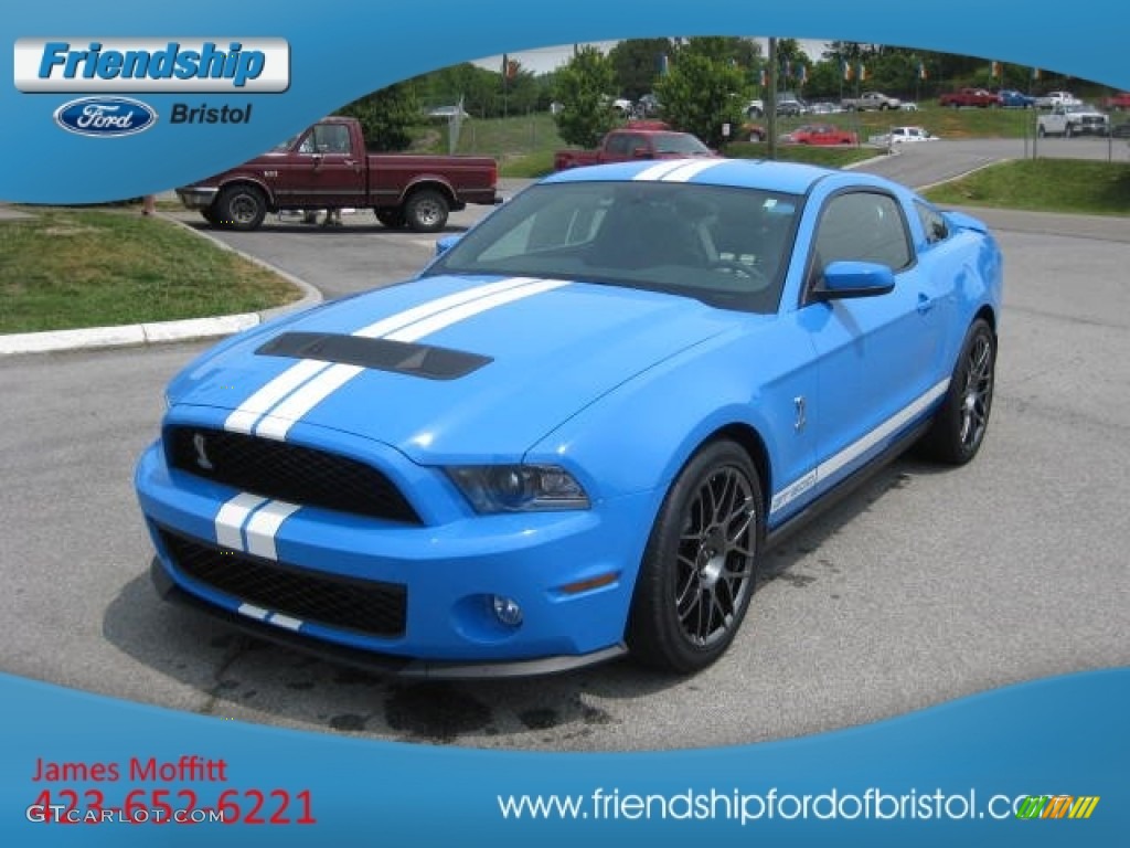 2012 Mustang Shelby GT500 SVT Performance Package Coupe - Grabber Blue / Charcoal Black/White photo #2