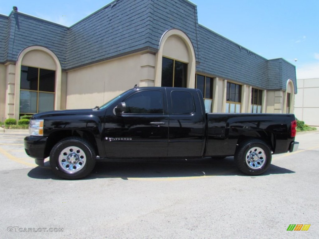 Black 2008 Chevrolet Silverado 1500 LT Extended Cab Exterior Photo #50580757