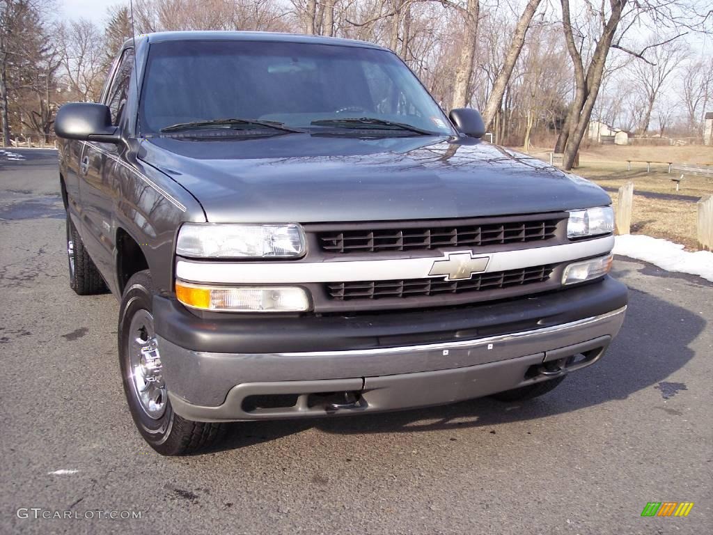 2002 Silverado 1500 Work Truck Regular Cab 4x4 - Medium Charcoal Gray Metallic / Graphite Gray photo #7