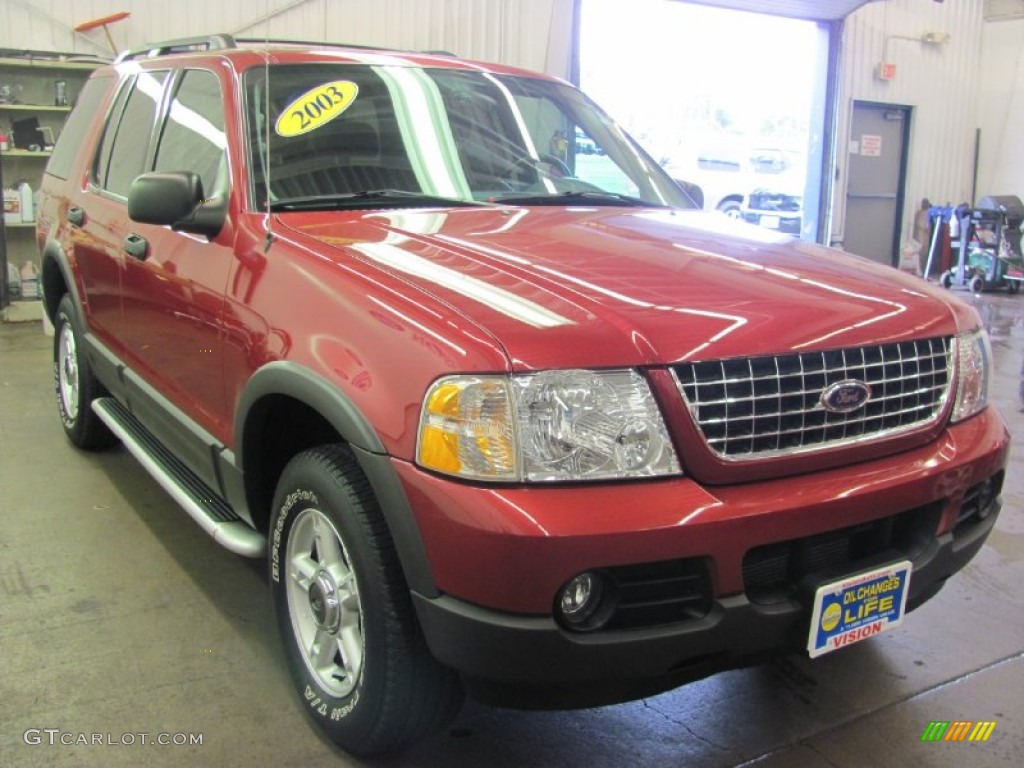 2003 Explorer XLT 4x4 - Redfire Metallic / Graphite Grey photo #20