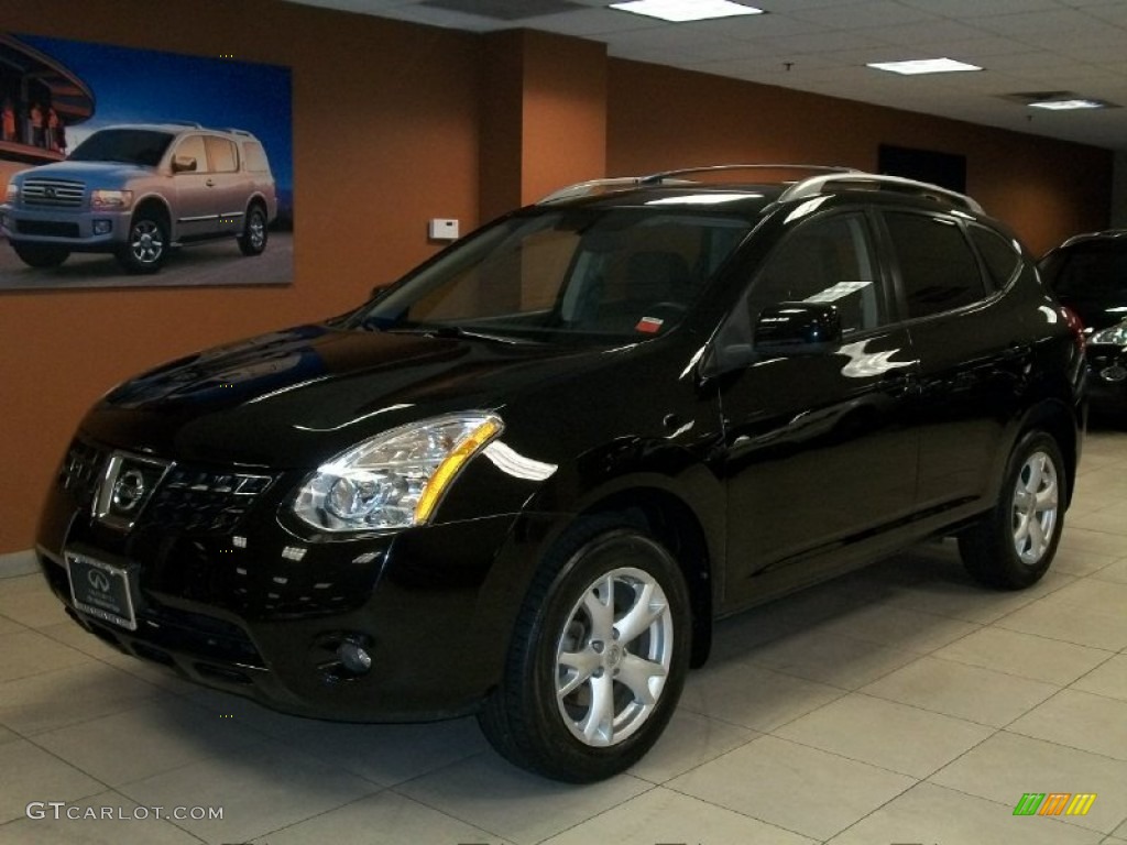 2008 Rogue SL AWD - Wicked Black / Black/Red photo #1