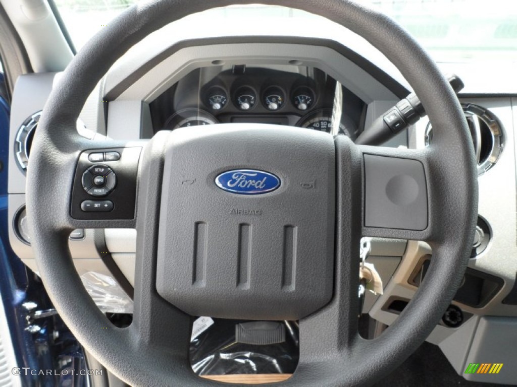 2011 Ford F250 Super Duty XLT Crew Cab Steel Gray Steering Wheel Photo #50583810