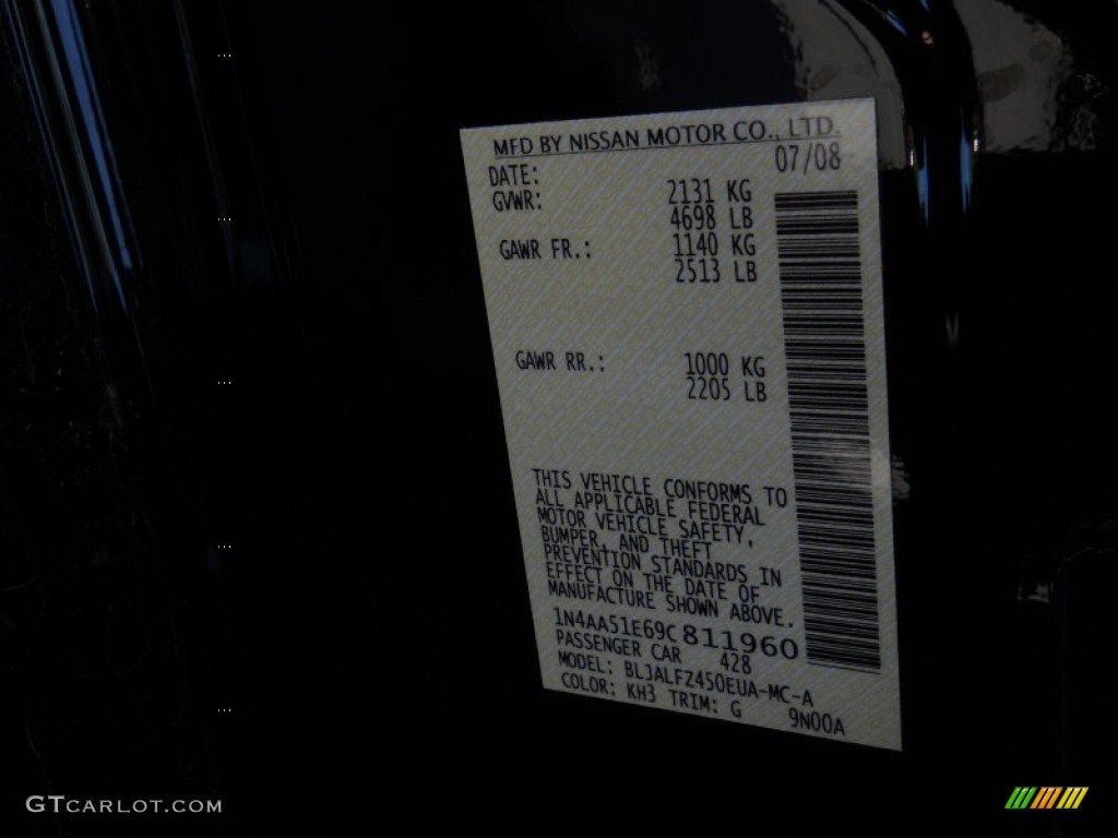 2009 Maxima 3.5 SV - Super Black / Charcoal photo #30