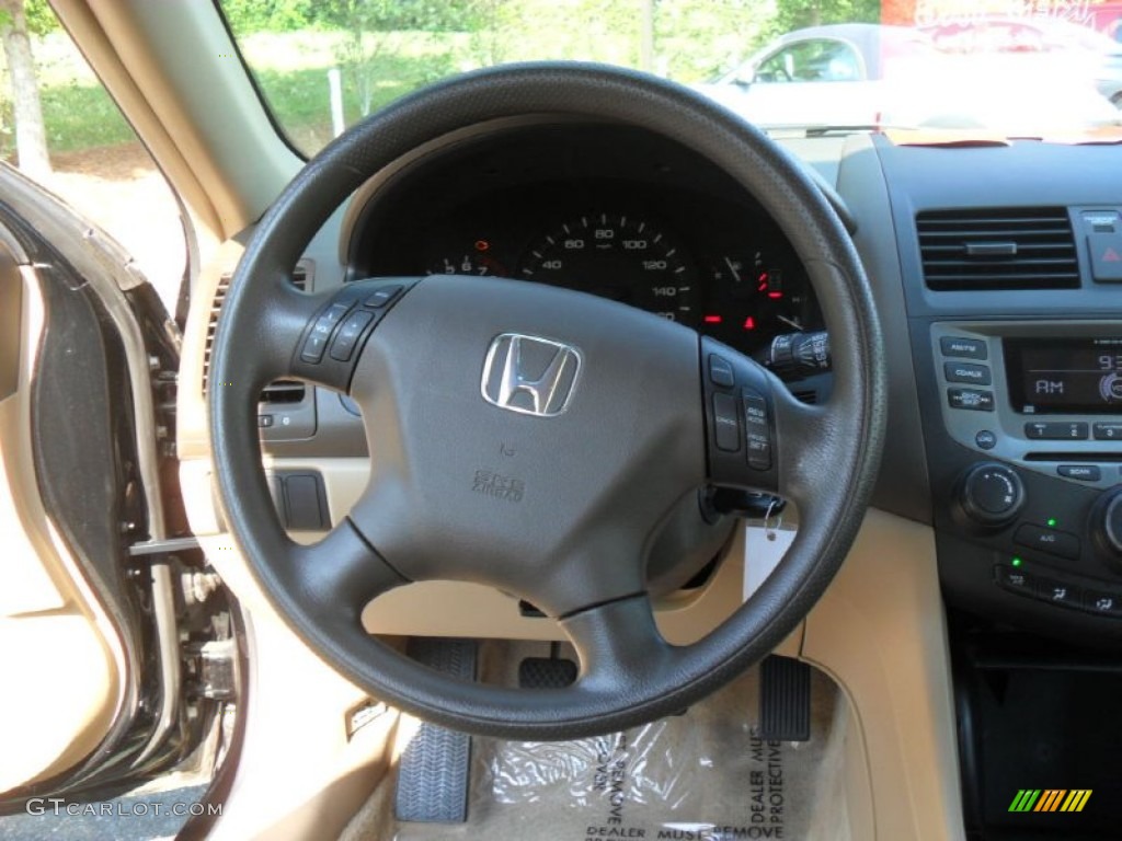 2006 Honda Accord SE Sedan Ivory Steering Wheel Photo #50594141
