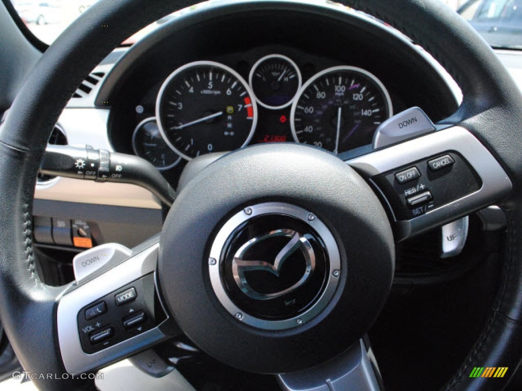 2009 Mazda MX-5 Miata Hardtop Grand Touring Roadster Black Steering Wheel Photo #50594930