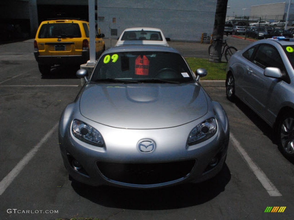 2009 MX-5 Miata Hardtop Grand Touring Roadster - Liquid Silver Metallic / Black photo #25