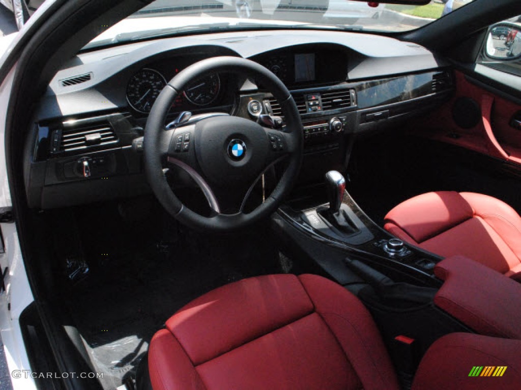 2010 3 Series 328i Convertible - Alpine White / Coral Red/Black Dakota Leather photo #11