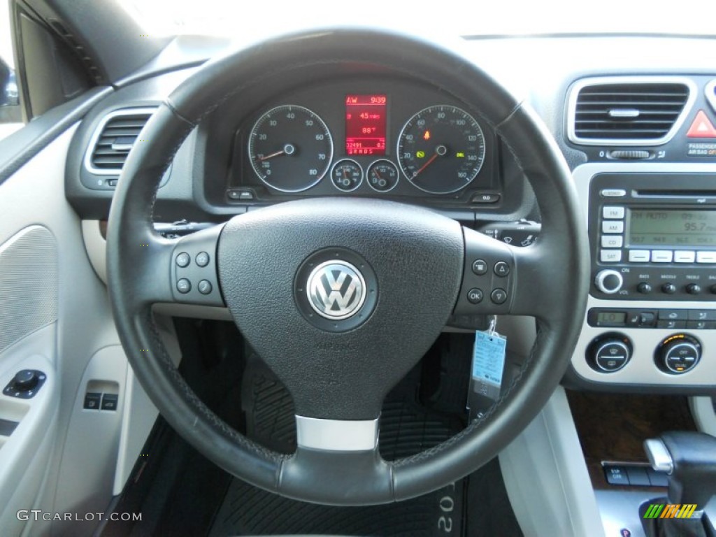 2008 Volkswagen Eos Lux Moonrock Gray Steering Wheel Photo #50598770