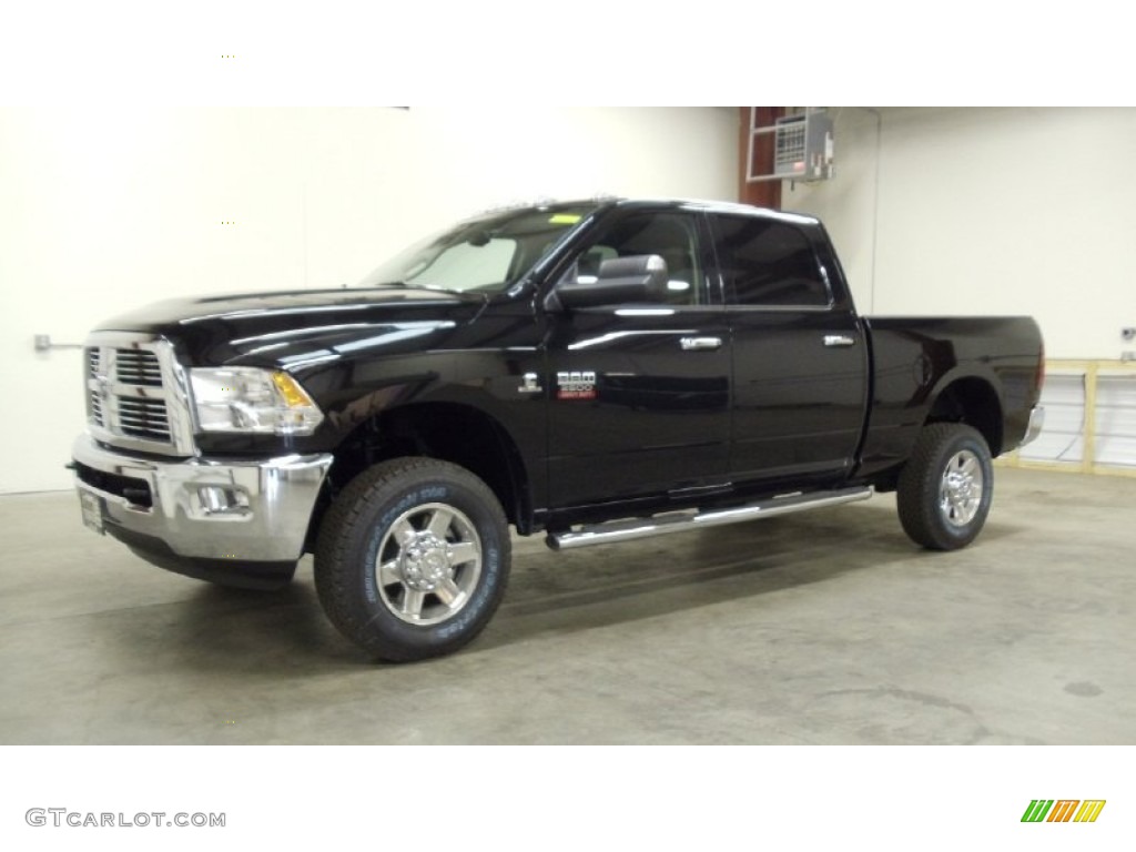 2011 Ram 2500 HD SLT Crew Cab 4x4 - Brilliant Black Crystal Pearl / Light Pebble Beige/Bark Brown photo #1