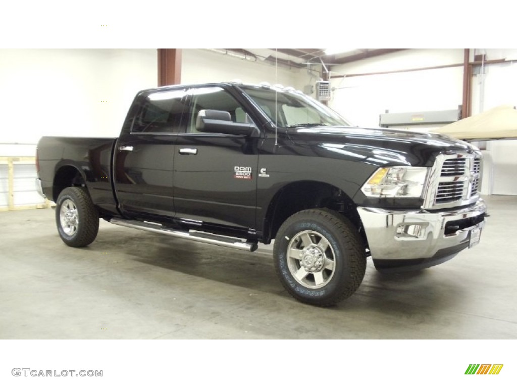 2011 Ram 2500 HD SLT Crew Cab 4x4 - Brilliant Black Crystal Pearl / Light Pebble Beige/Bark Brown photo #3