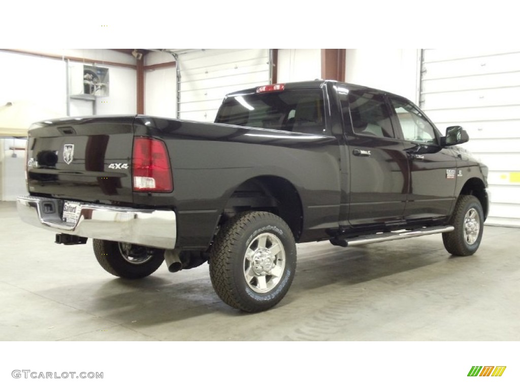 2011 Ram 2500 HD SLT Crew Cab 4x4 - Brilliant Black Crystal Pearl / Light Pebble Beige/Bark Brown photo #4