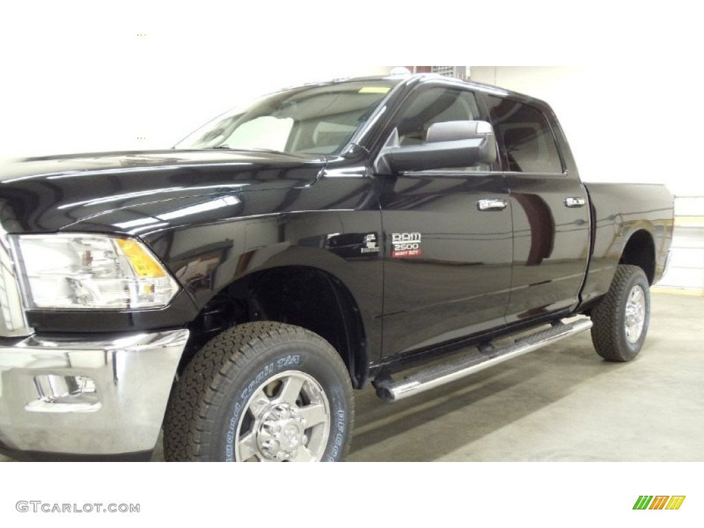 2011 Ram 2500 HD SLT Crew Cab 4x4 - Brilliant Black Crystal Pearl / Light Pebble Beige/Bark Brown photo #8