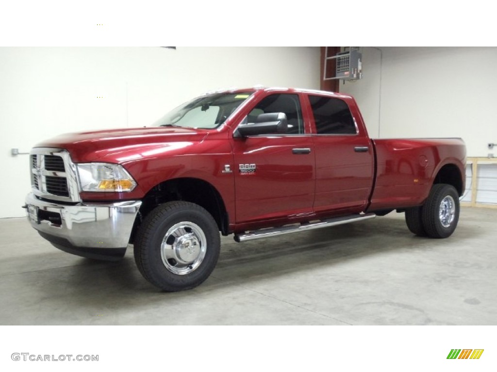 Deep Cherry Red Crystal Pearl 2011 Dodge Ram 3500 HD ST Crew Cab 4x4 Dually Exterior Photo #50599715