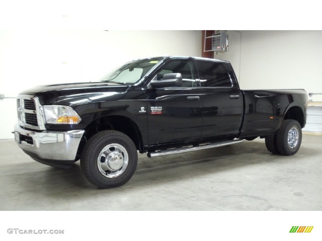 Brilliant Black Crystal Pearl 2011 Dodge Ram 3500 HD ST Crew Cab 4x4 Dually Exterior Photo #50599898