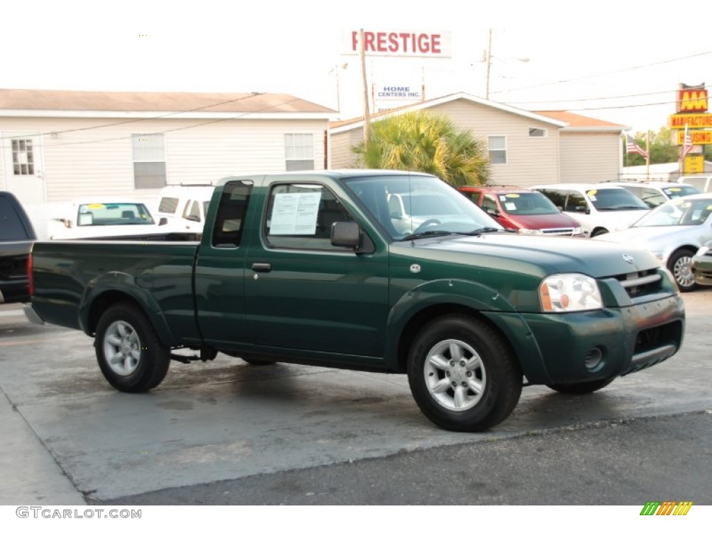 2001 Frontier XE King Cab - Alpine Green Metallic / Gray photo #2
