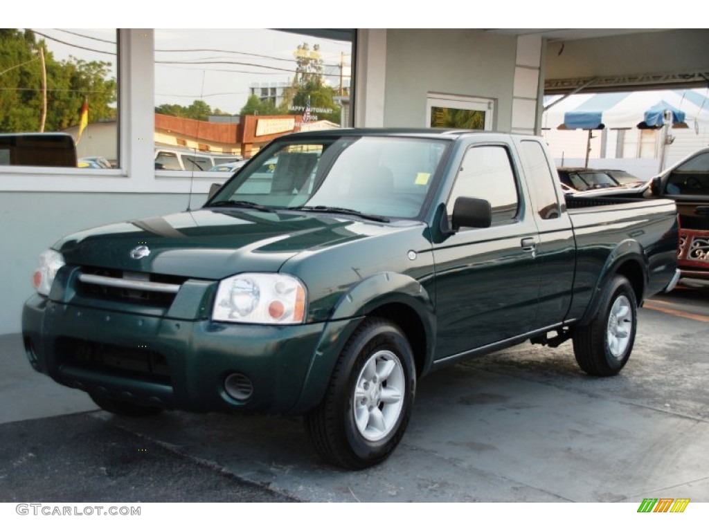 2001 Frontier XE King Cab - Alpine Green Metallic / Gray photo #5