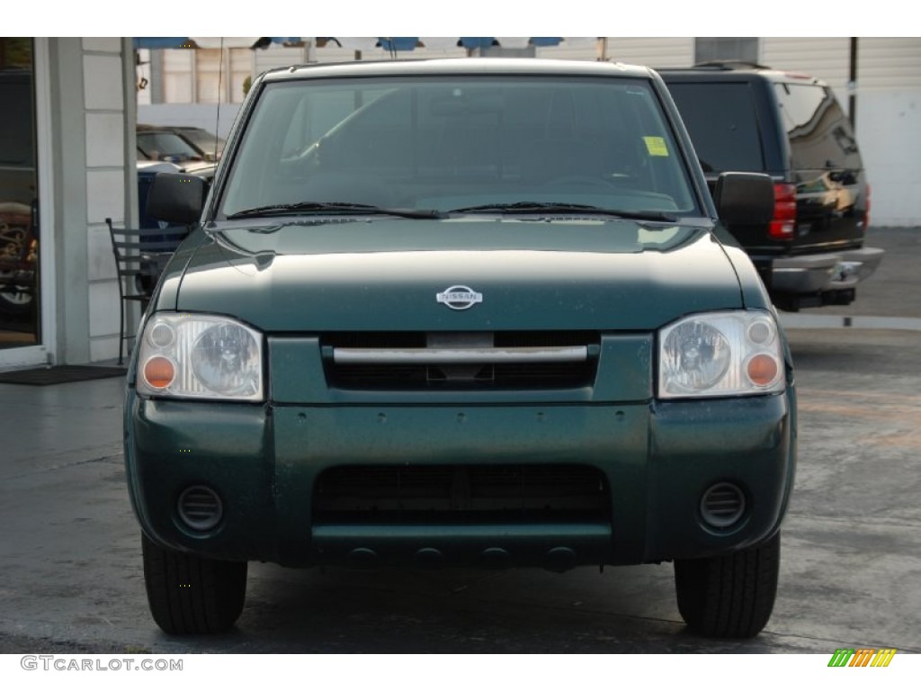 2001 Frontier XE King Cab - Alpine Green Metallic / Gray photo #13